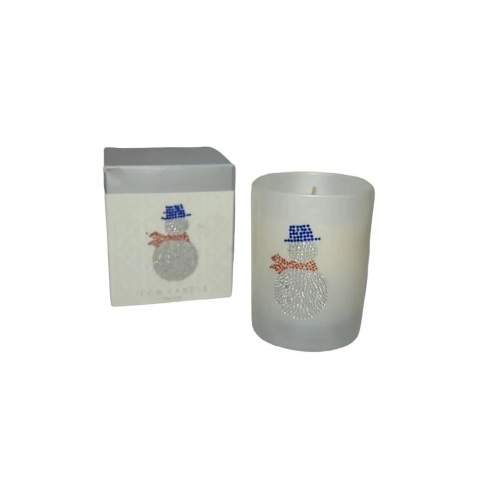 Primal Elements Icon Candle-Snowy 9 oz White Glass Frosty Citrus & Lily Open Box